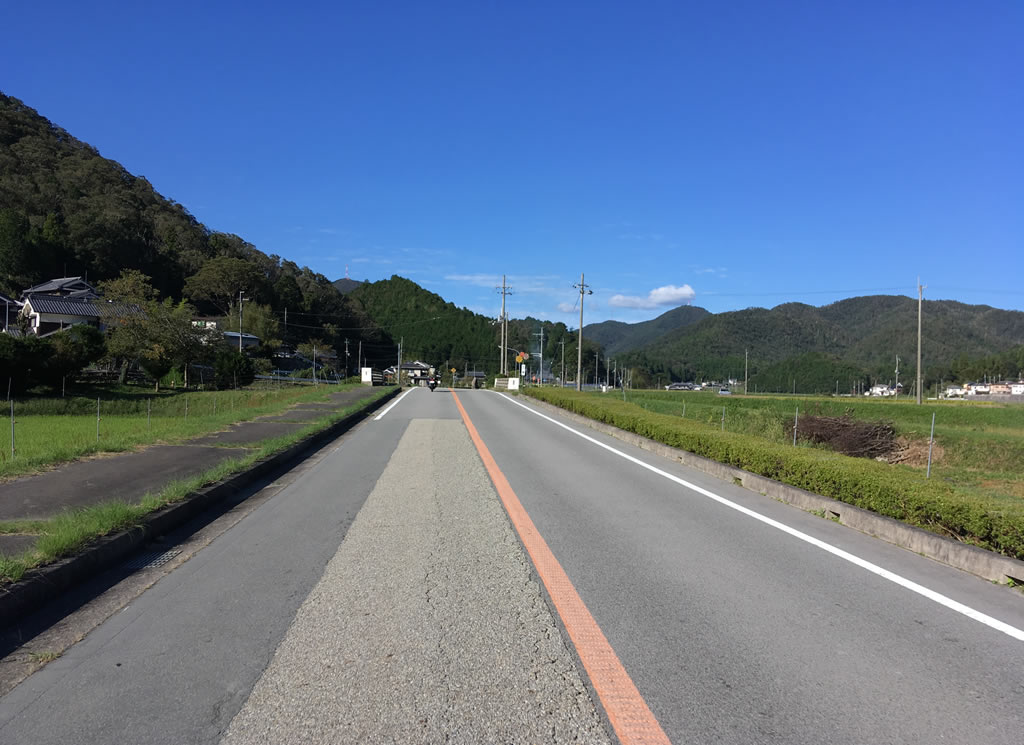 気持ちいい一本道を走っていきます。