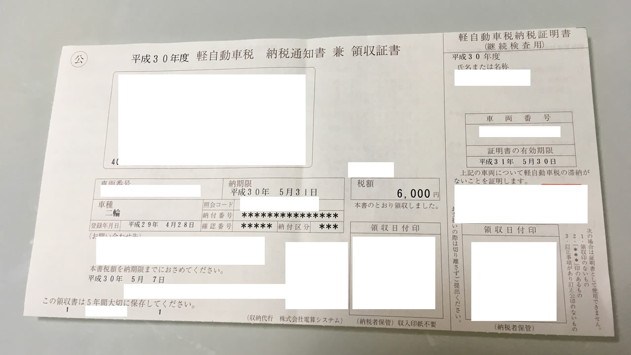 大型バイクの軽自動車税