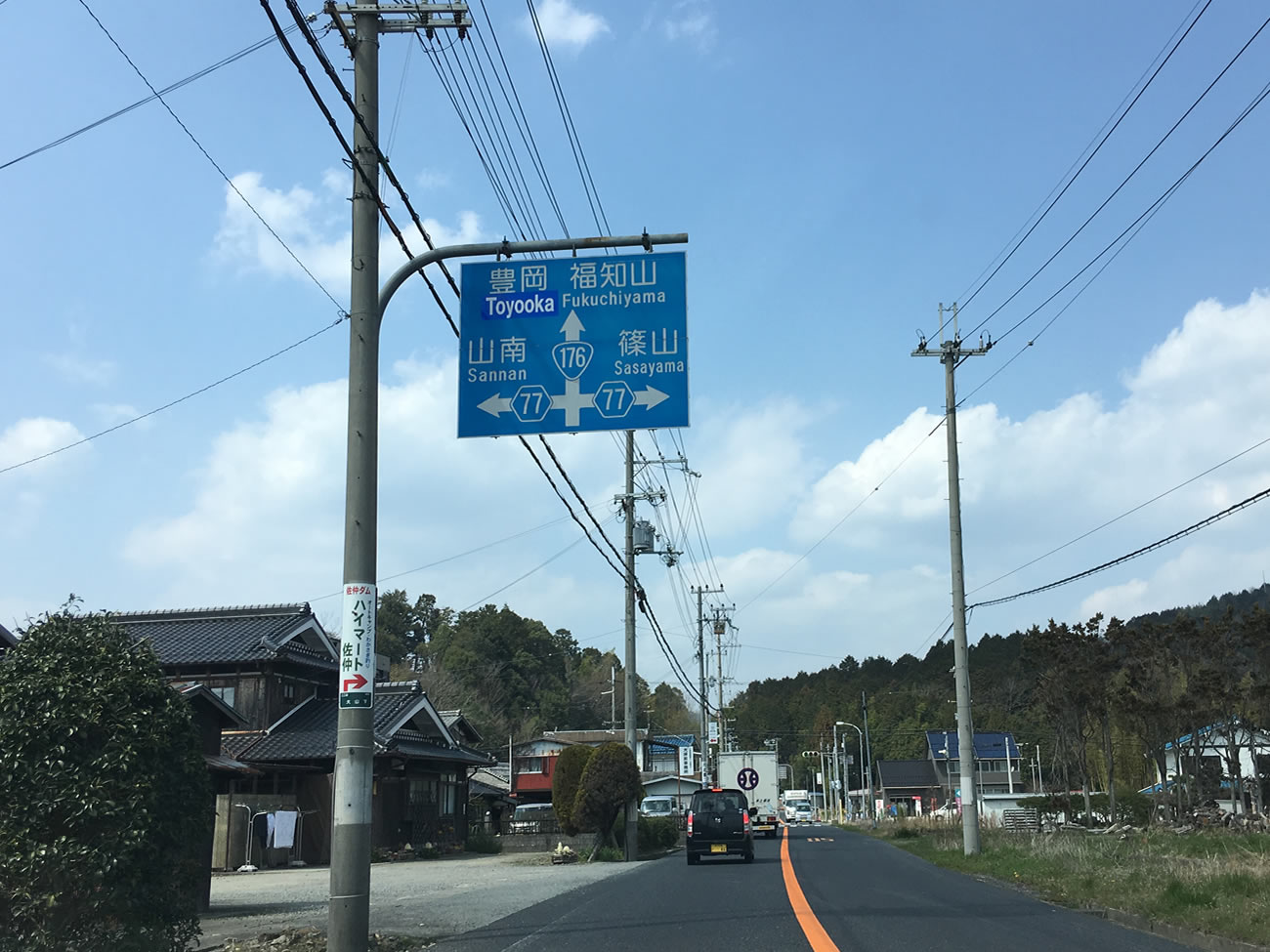 県道77号線の看板