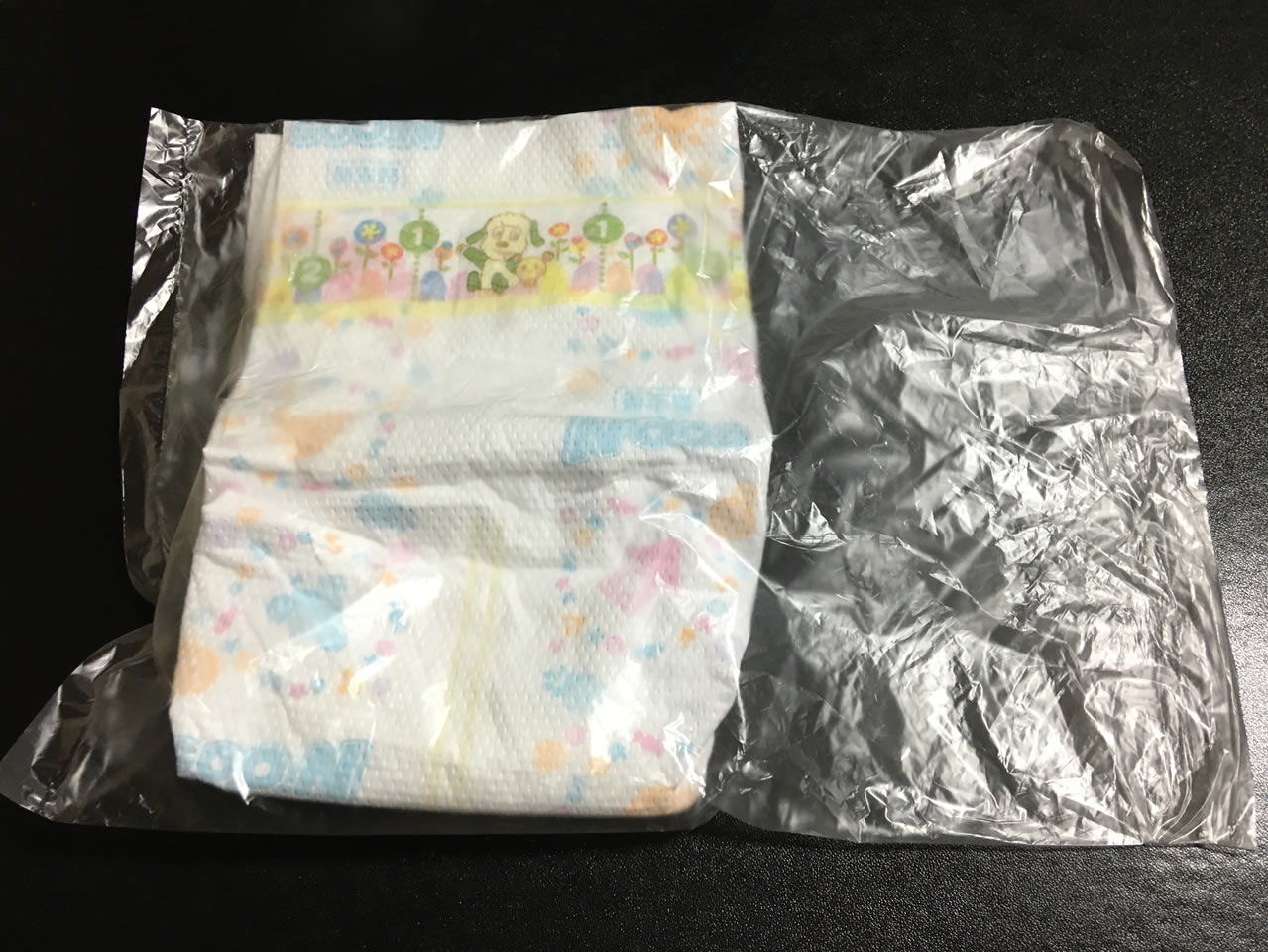 オムツを袋に入れるとこんな感じ