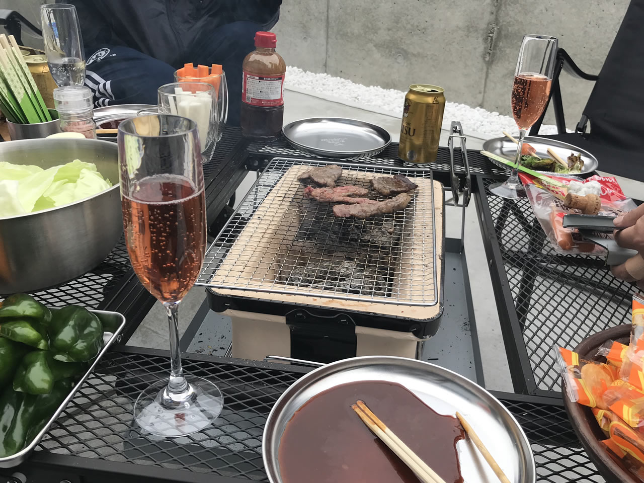 グリルスターと七輪でバーベキュー
