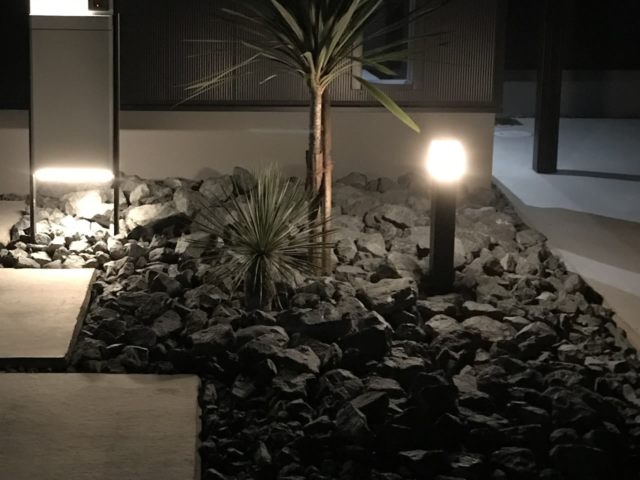 夜のドライガーデン