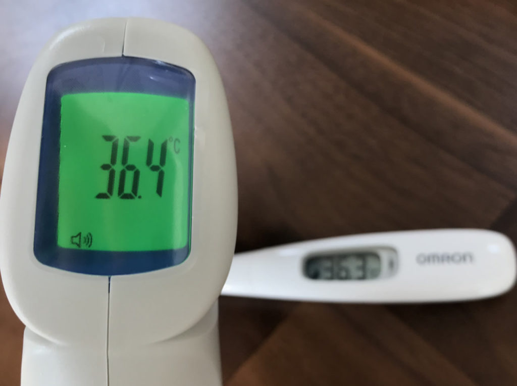 体温測定を実施して誤差をチェック